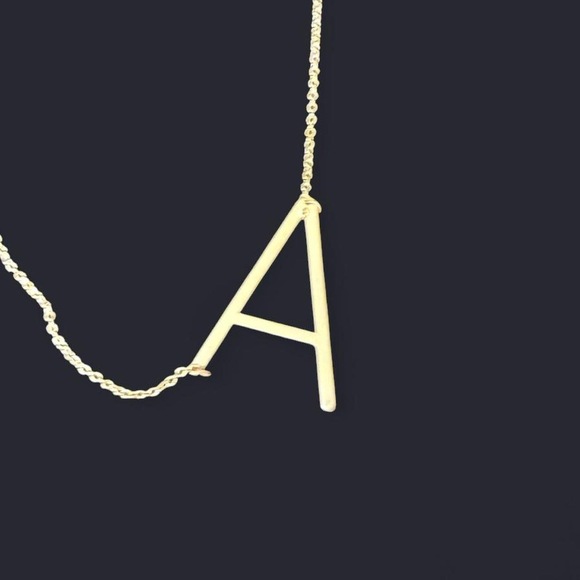 Monogram Sideway Letter “A” Gold necklace - Picture 6 of 8